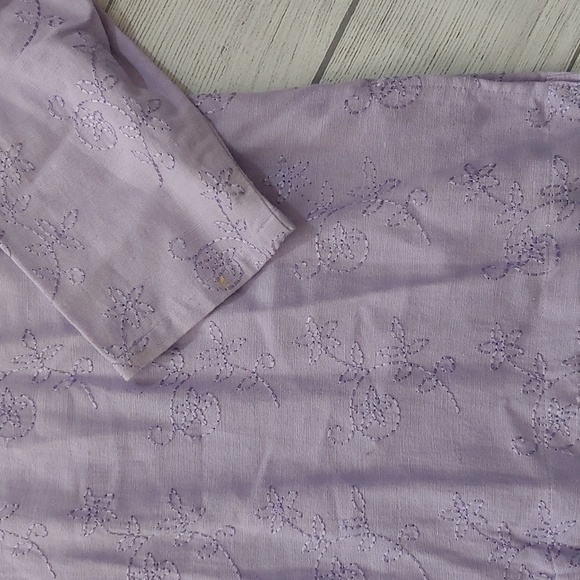 CHICO'S LINEN BLEND EMBROIDERED SHACKET - Picture 2 of 8